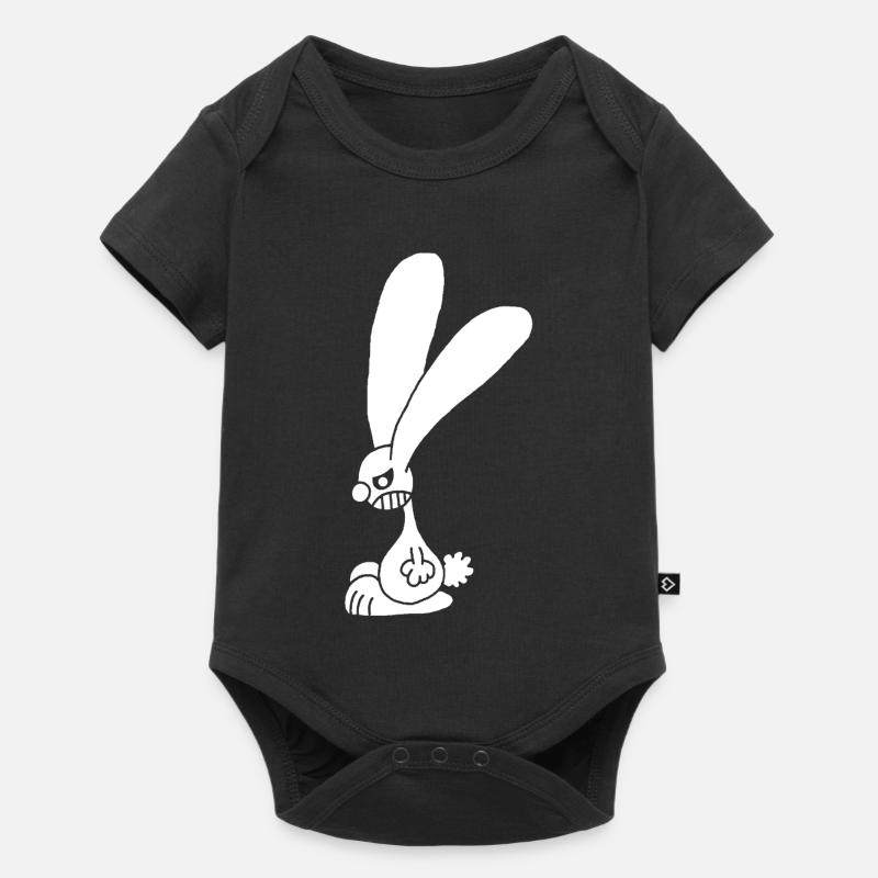 Lapin blanc grognon - Body à manches courtes Premium Bébé - noir