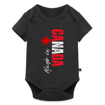 Made in Canada, vertical design - Baby Premium short-sleeve bodysuit - black - Front