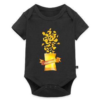 Open Chips Bag with Potato Chips and Banner - Baby Premium short-sleeve bodysuit - black - Front