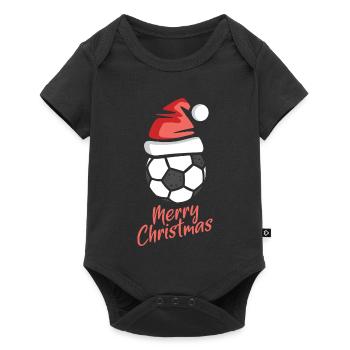 Conception du chapeau de Père Noël de football de Noël - Body à manches courtes Premium Bébé - noir - Devant