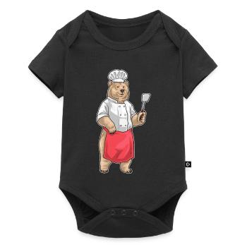 Bär Koch Spatula Cooking - Baby Premium short-sleeve bodysuit - black - Front