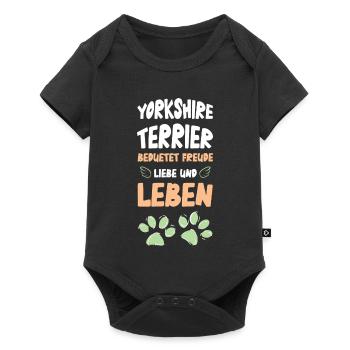 Yorkshire Terrier Liebe Und Leben - Baby Premium Kurzarmbody - Schwarz - Vorne