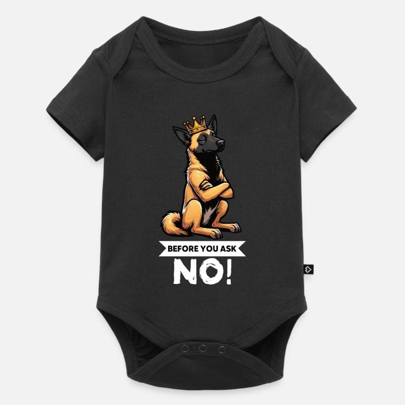 Prima che tu chieda al cane pastore belga di Malinois - Body Premium a maniche corte per neonati - nero
