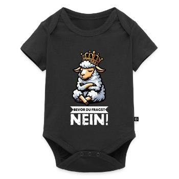 Before you ask: sheep, sheep, shepherd, sheep farmer - Baby Premium short-sleeve bodysuit - black - Front
