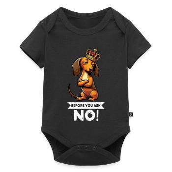 Before You Ask Dackel Dackelbesitzer Dackelhalter - Baby Premium Kurzarmbody - Schwarz - Vorne