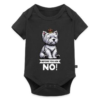 Avant de demander Westie, terrier des Highlands de l’Ouest - Body à manches courtes Premium Bébé - noir - Devant