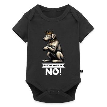 Avant de demander au propriétaire de chien de loup irlandais - Body à manches courtes Premium Bébé - noir - Devant