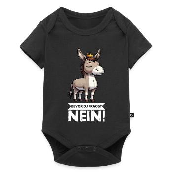 Bevor Du Fragst Nein Esel Eselchen Eselhalter   - Baby Premium Kurzarmbody - Schwarz - Vorne