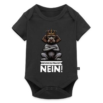Bevor Du Fragst Nein Deutsch Drahthaar Drahthaare  - Baby Premium Kurzarmbody - Schwarz - Vorne