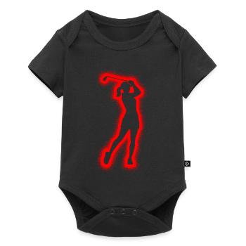 Golfer Golfspieler Golfen Mädchen Damen Golf - Baby Premium Kurzarmbody - Schwarz - Vorne