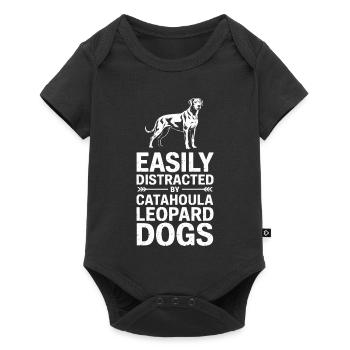 Louisiana Catahoula Leopard Dog Spruch Geschenk - Baby Premium Kurzarmbody - Schwarz - Vorne
