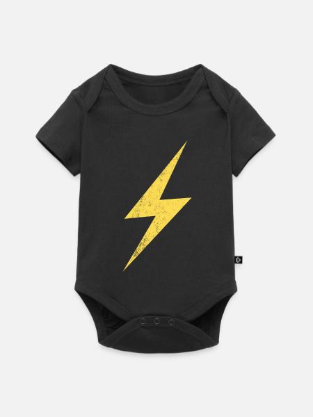Blitzsymbol Energie Grafik - Baby Premium Kurzarmbody - Schwarz