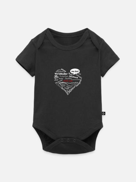 Baltrum Herz - Baby Premium Kurzarmbody - Schwarz