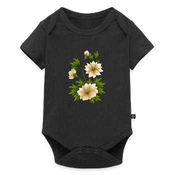 flowers - Baby Premium short-sleeve bodysuit - black - Front