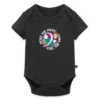 Sentez les basses. Clef de fa - Body à manches courtes Premium Bébé - noir - Devant