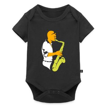 musique jazz musicien de jazz trompette saxophone cadeau - Body à manches courtes Premium Bébé - noir - Devant