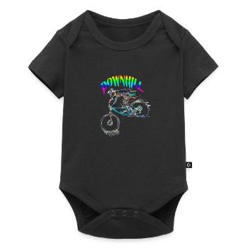 mountain bike mtb downhill - Baby Premium short-sleeve bodysuit - black - Front