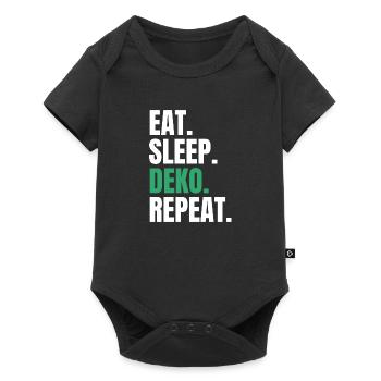 Eat Sleep Deko Repeat Dekorieren Deko - Baby Premium Kurzarmbody - Schwarz - Vorne