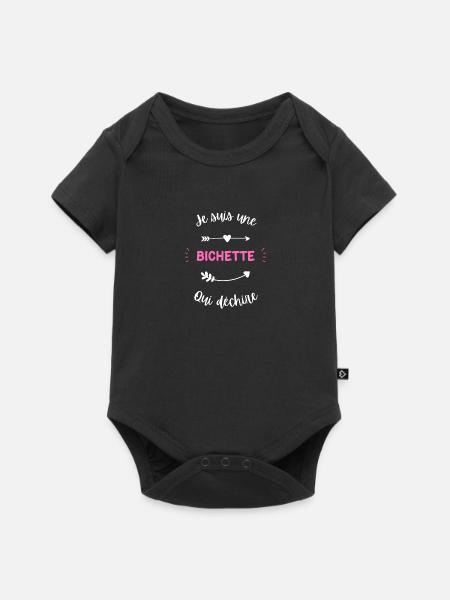 Je suis une bichette qui déchire - Body à manches courtes Premium Bébé - noir