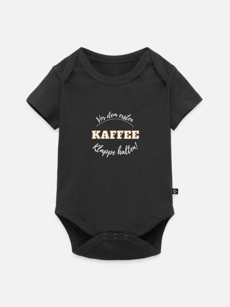 Vor dem ersten Kaffee - Klappe halten - Notwehr - Baby Premium Kurzarmbody - Schwarz