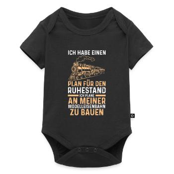 Eisenbahn Rentner Eisenbahner Geschenk - Baby Premium Kurzarmbody - Schwarz - Vorne