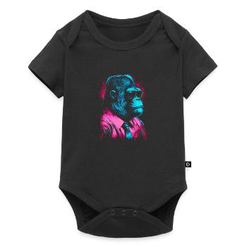 Œuvre d’art Neon Business Gorilla des années 80 - Body à manches courtes Premium Bébé - noir - Devant