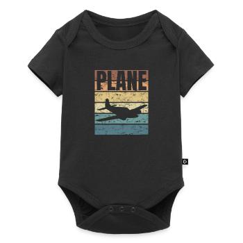 Pilot Plane Piloten Flugzeug Himmel Fliegen - Baby Premium Kurzarmbody - Schwarz - Vorne