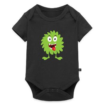 Green Fluffy Monster - Baby Premium short-sleeve bodysuit - black - Front