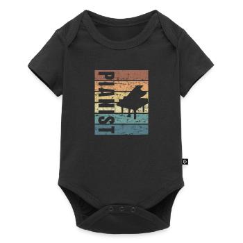 Piano Player Piano Player Grand Piano Musician Art - Baby Premium short-sleeve bodysuit - black - Front