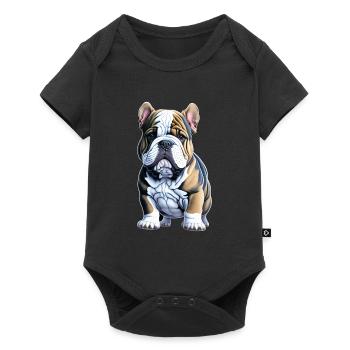 Cute Bulldog Puppy - Baby Premium short-sleeve bodysuit - black - Front