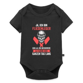 Fliesenleger Beruf Bodenleger Geschenk - Baby Premium Kurzarmbody - Schwarz - Vorne