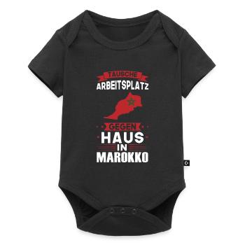 Marokko Flagge Marokkanisch Geschenk - Baby Premium Kurzarmbody - Schwarz - Vorne