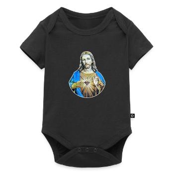 Jésus-Christ * Style rétro de Jésus-Christ - Body à manches courtes Premium Bébé - noir - Devant
