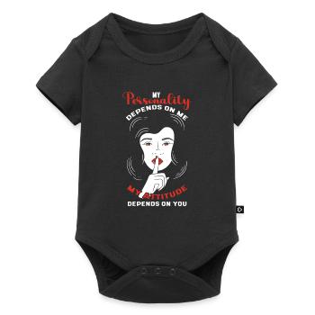 My personality depends on my attitude - Baby Premium short-sleeve bodysuit - black - Front