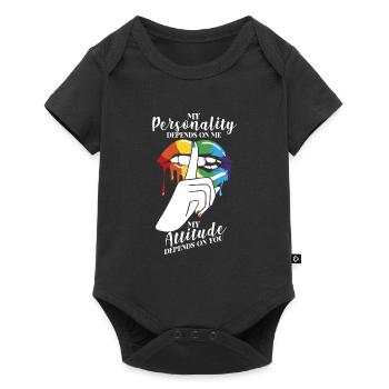 My personality depends on my attitude - Baby Premium short-sleeve bodysuit - black - Front