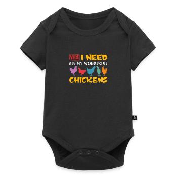 I need my chickens. Chicken silhouettes - Baby Premium short-sleeve bodysuit - black - Front