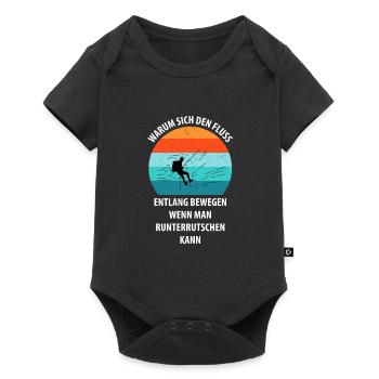 Canyoning Bergsteigen Klettern Wandern Berge - Baby Premium Kurzarmbody - Schwarz - Vorne