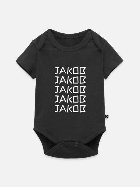 Jungeselle Jakob - Baby Premium Kurzarmbody - Schwarz