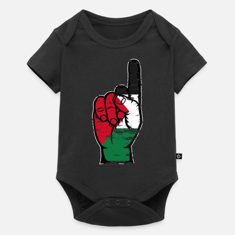 Drapeau de la Palestine numéro 1 utilisé - Body à manches courtes Premium Bébé - noir