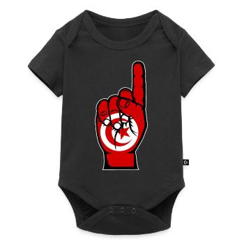 Drapeau tunisien numéro 1 - Body à manches courtes Premium Bébé - noir - Devant