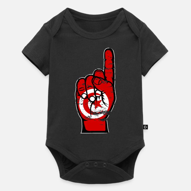 Drapeau tunisien numéro 1 utilisé - Body à manches courtes Premium Bébé - noir