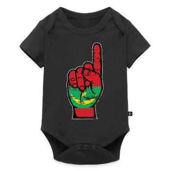 Mauritania flag number 1 used - Baby Premium short-sleeve bodysuit - black - Front