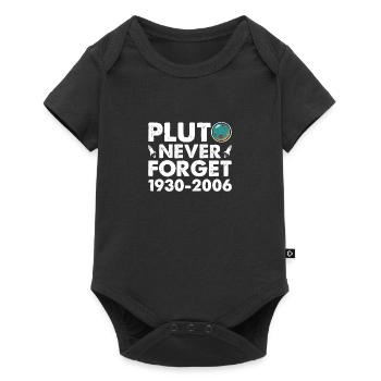 Never Forget Pluto Lustiges Planet Pluto - Baby Premium Kurzarmbody - Schwarz - Vorne