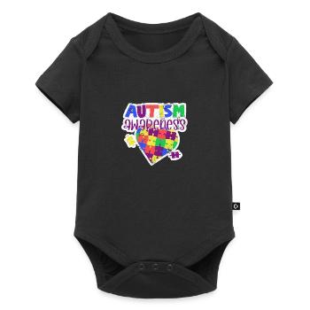 CONSCIENCE AUTISTE TDAH AMOUR CADEAU SLOGAN MOTIFS - Body à manches courtes Premium Bébé - noir - Devant