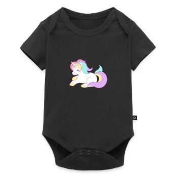Licorne licorne douce - Body à manches courtes Premium Bébé - noir - Devant