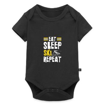 Eat Sleep Ski Repeat - Baby Premium short-sleeve bodysuit - black - Front