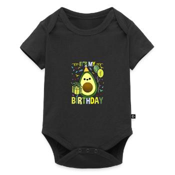 Its My 1st Birthday Avocado-Geburtstagsparty - Baby Premium Kurzarmbody - Schwarz - Vorne