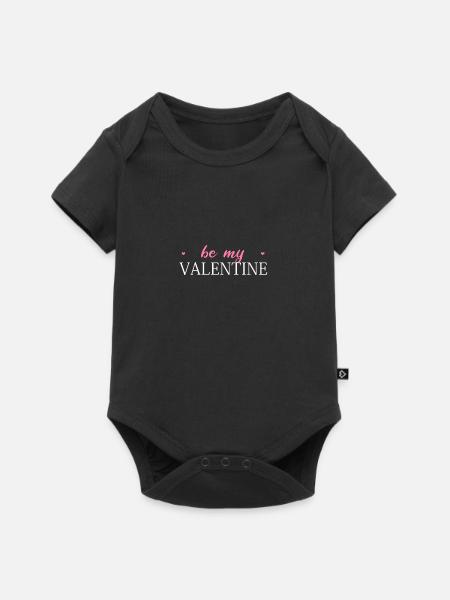 Be My Valentine - Baby Premium Kurzarmbody - Schwarz