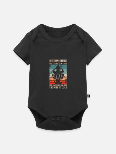 Oktopus - Baby Premium Kurzarmbody - Schwarz