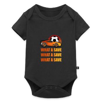 Soccer Car What A Save - Baby Premium Kurzarmbody - Schwarz - Vorne